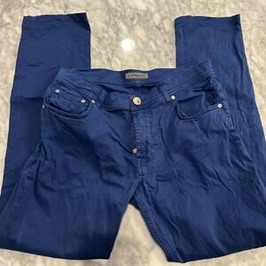 Corneliani Haiti Plus Jeans in Bluette Straight Leg Mens Chinos 33